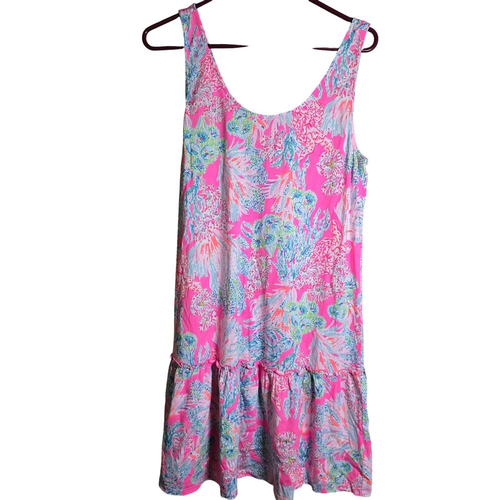 Lilly Pulitzer Dress Womens Medium Pink Floral Sleeveless